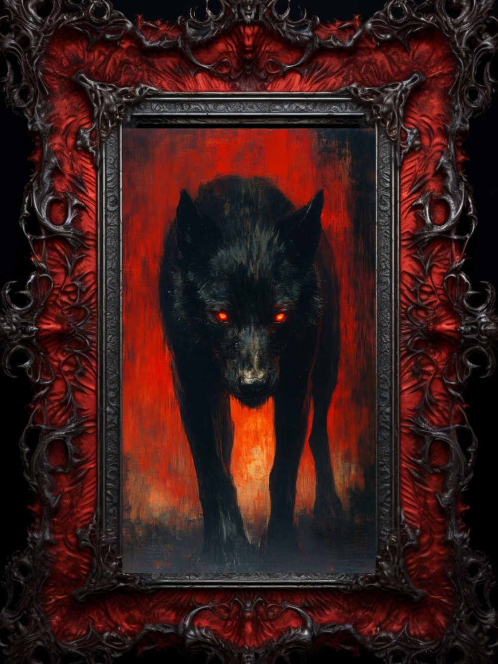 Haunting Black Wolf Custom Fridge Magnet Home Kitchen Decor